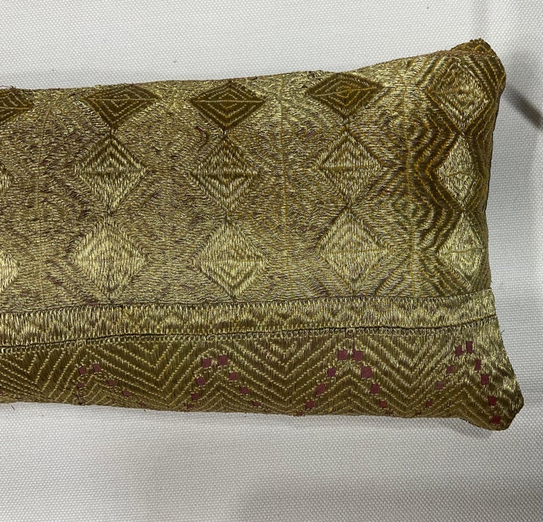 Single Antique Embroidery Textile Pillow  For Sale 2