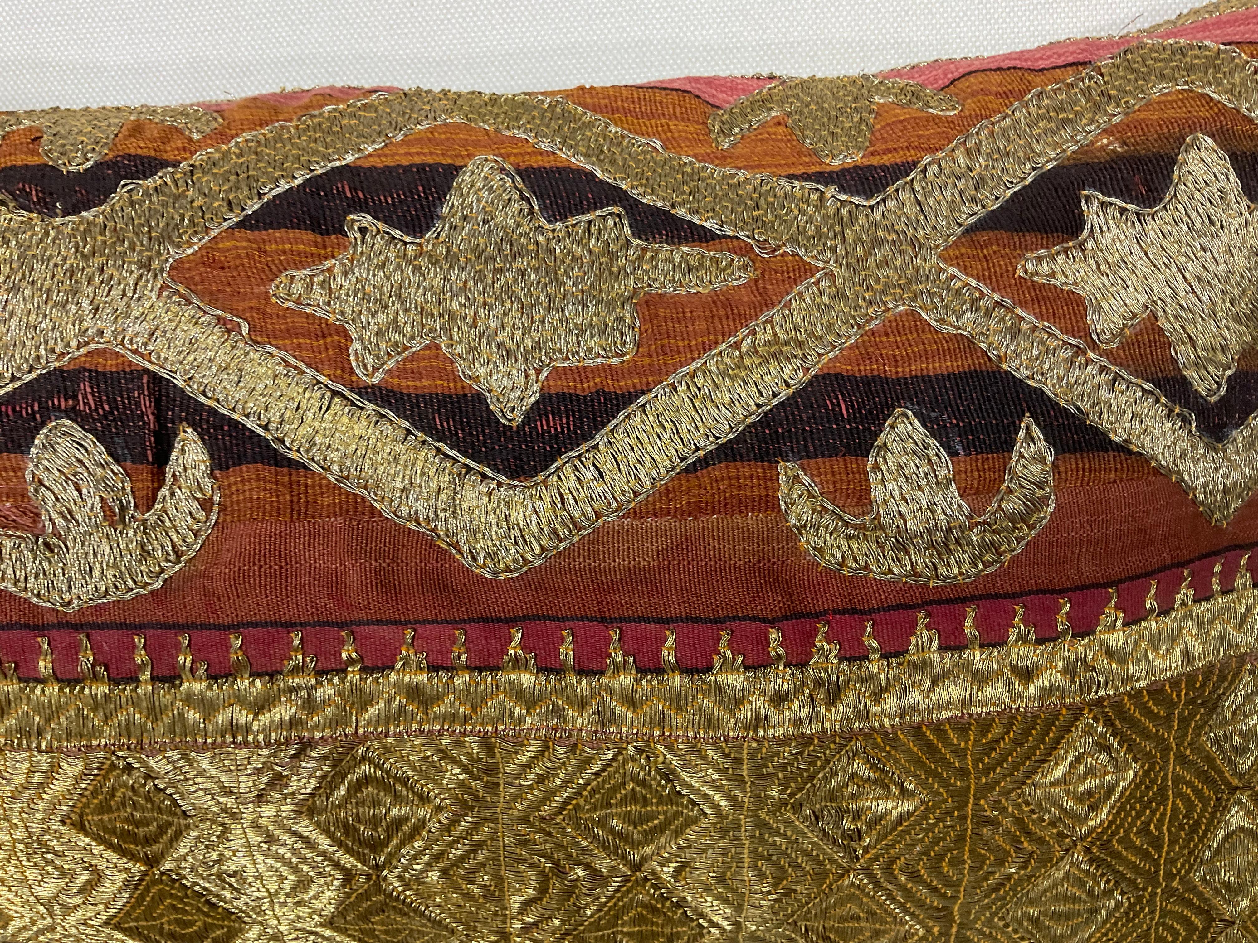Single Antique Embroidery Textile Pillow 2