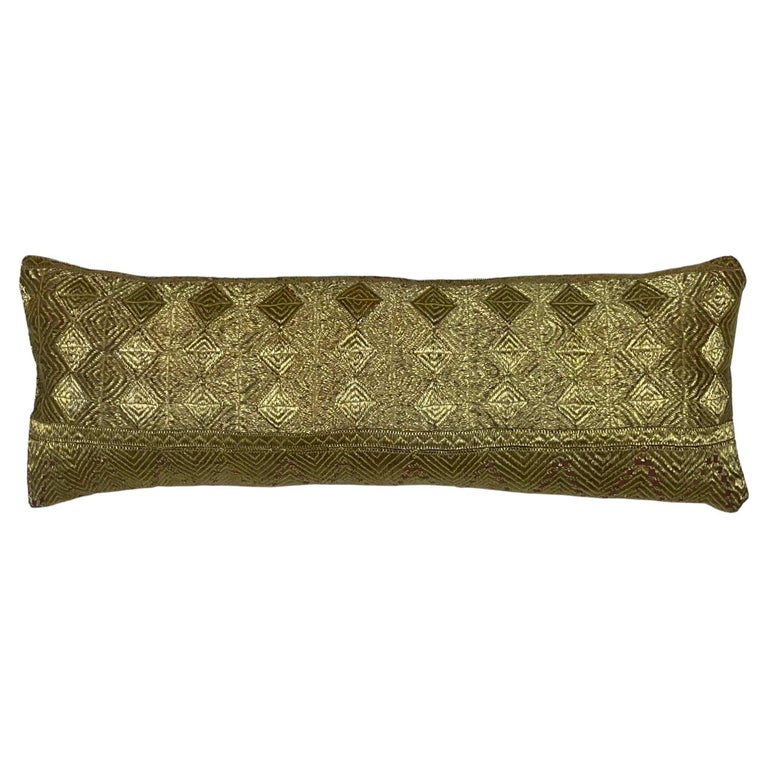 Single Antique Embroidery Textile Pillow  For Sale