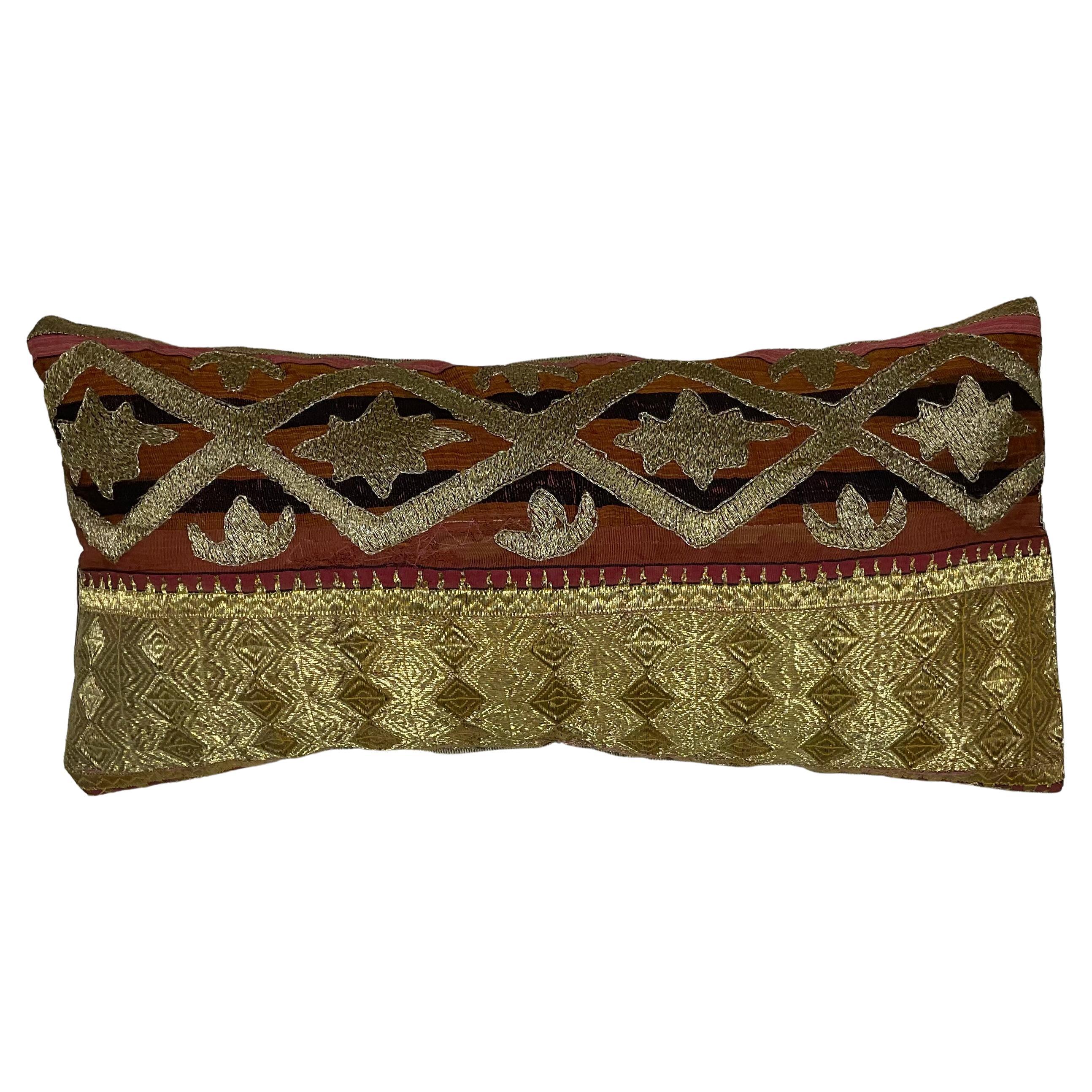 Single Antique Embroidery Textile Pillow