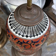 Single Antique English Porcelain Table Lamp