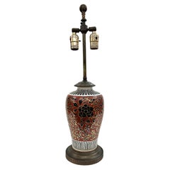 Single Antique English Porcelain Table Lamp