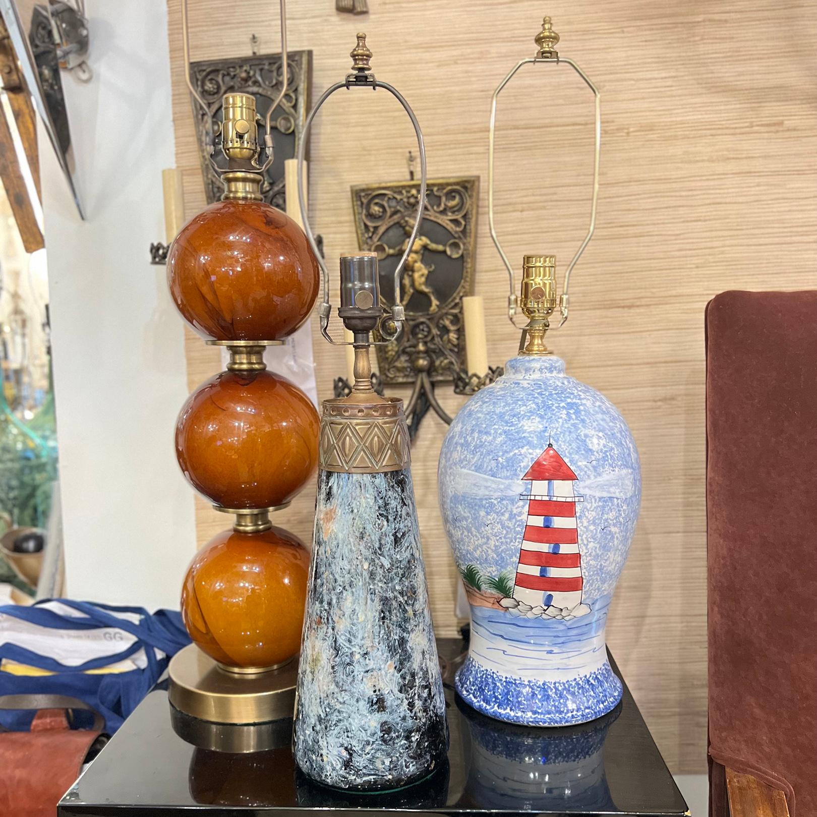 Début du 20ème siècle Lampe d'art française ancienne en verre en vente