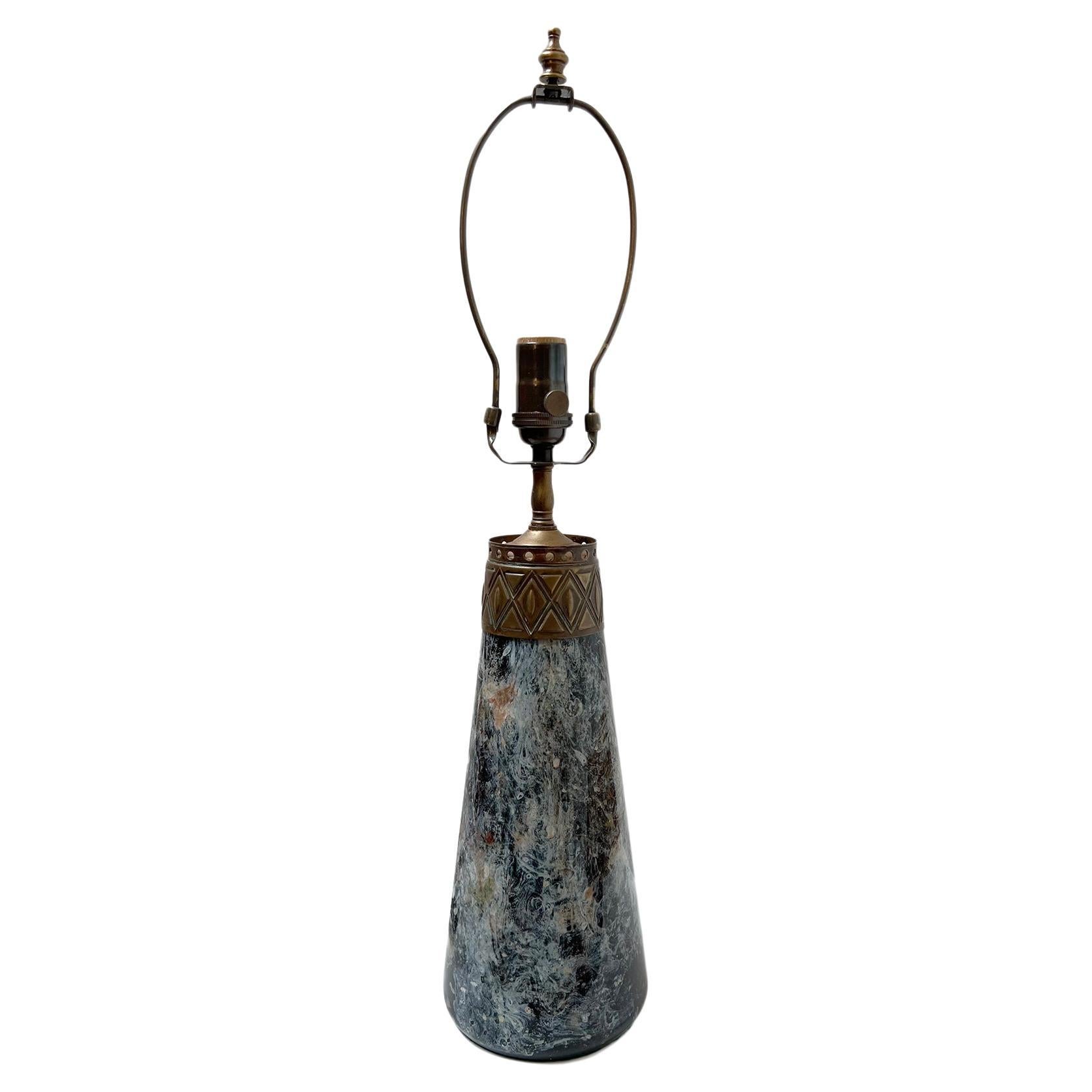 Single Antique French Art Glass Lamp