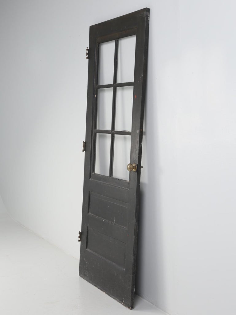 Single Antique French Painted Door With Original Hardware For Sale