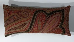 Almohada individual antigua hecha con chal de Cachemira