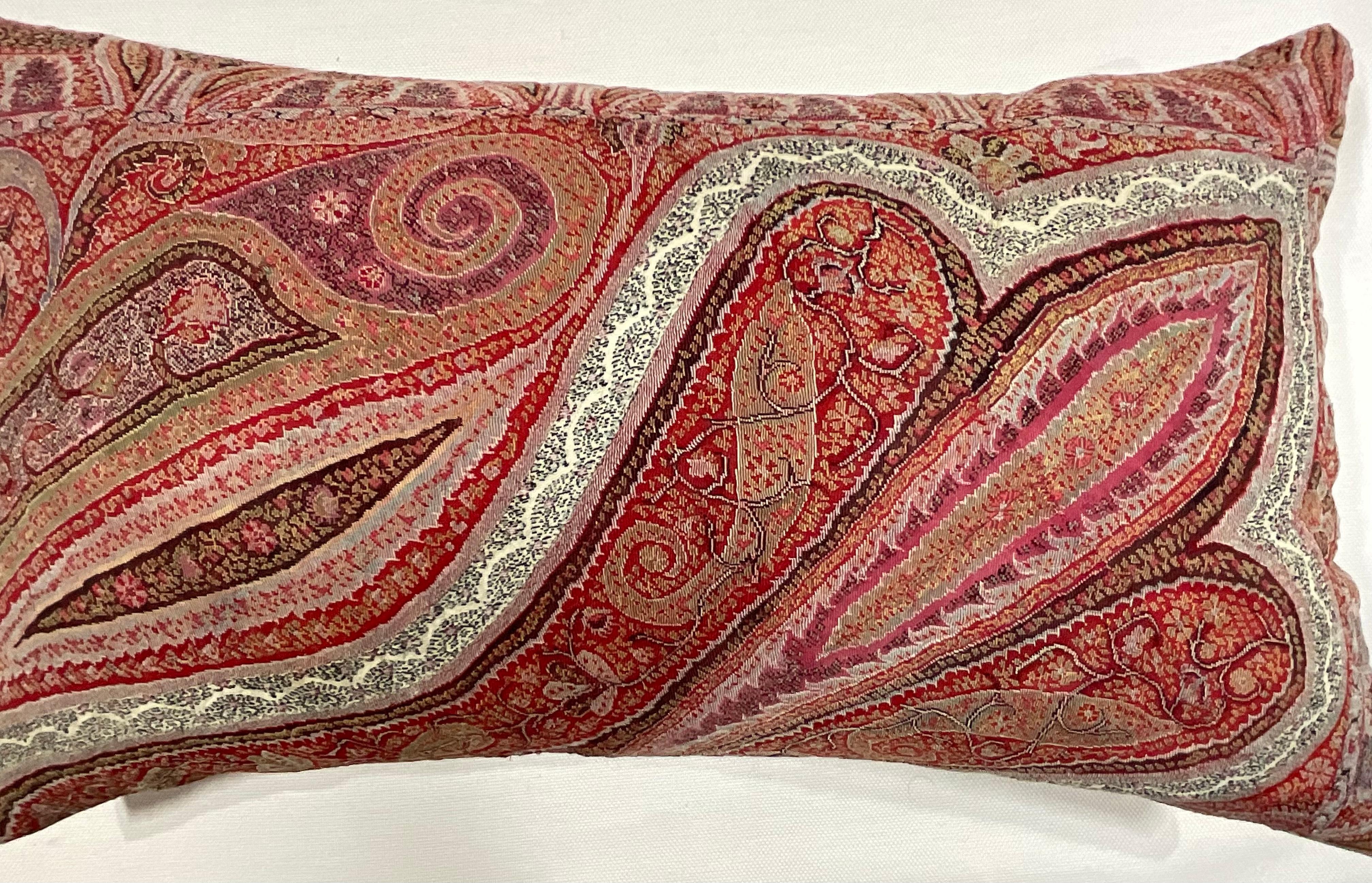 Indian Single Antique Pillow Made from Kashmir Shawl
