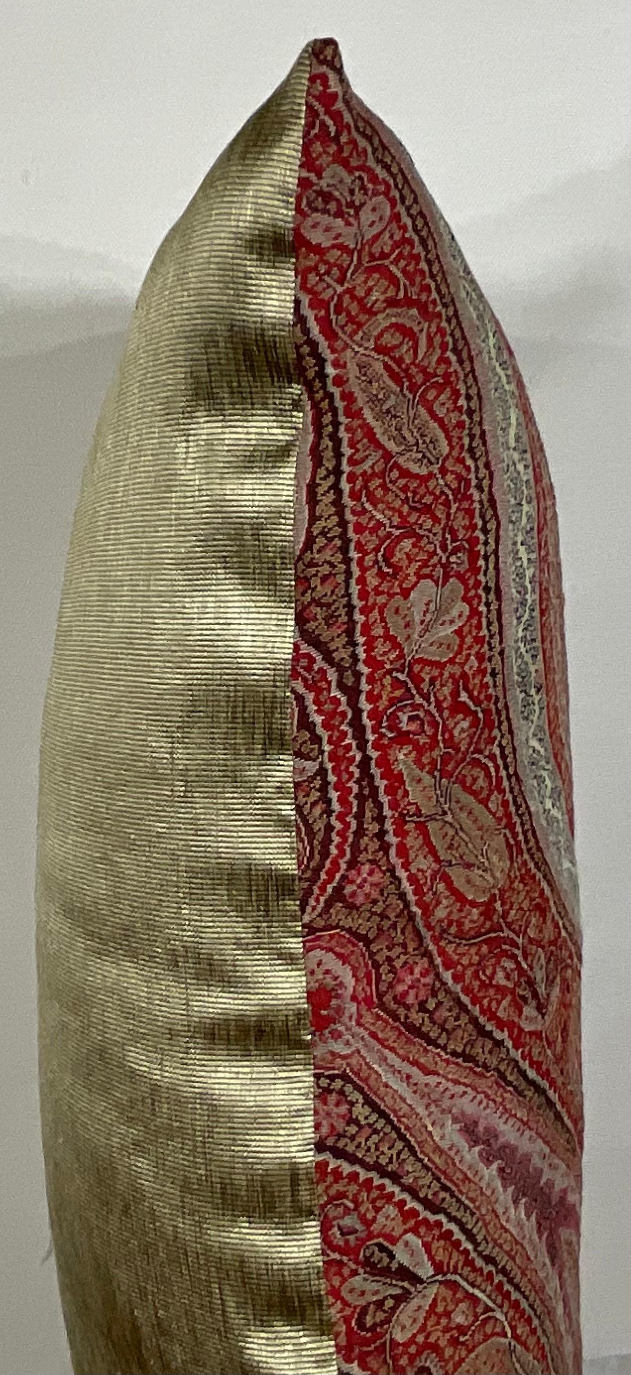 20th Century Single Antique Pillow Made from Kashmir Shawl