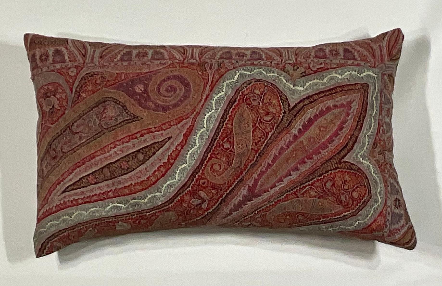 Single Antique Pillow Made from Kashmir Shawl 2