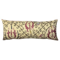 Single Antique Silk Embroidery Suzani Pillow