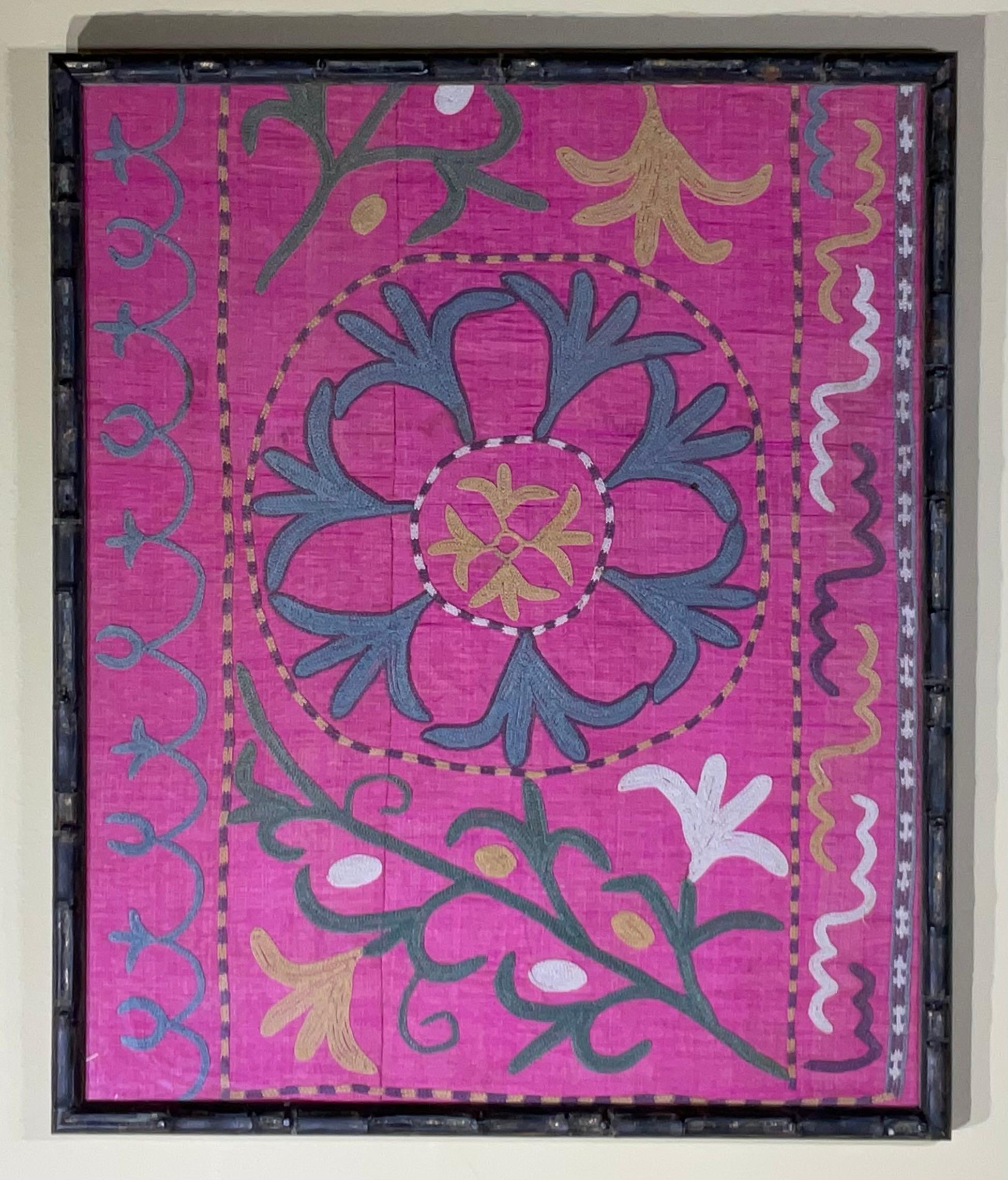 Single  Antique Silk Suzani Wall Hanging For Sale 5