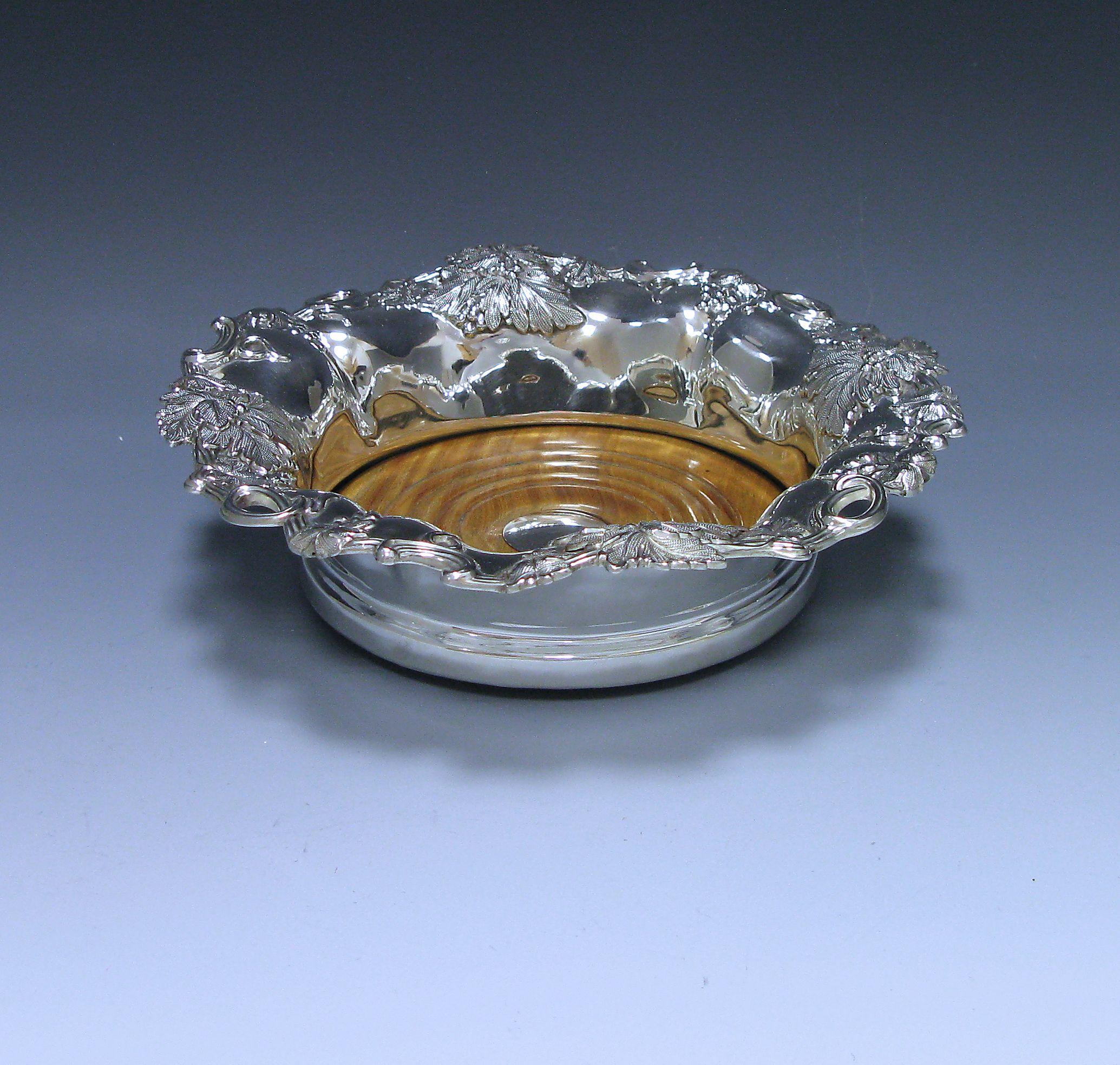 Victorian Single Antique Sterling Silver Wine Coaster, 1835 For Sale
