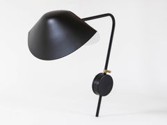 Single Arm Antony Sconce by Serge Mouille in Black