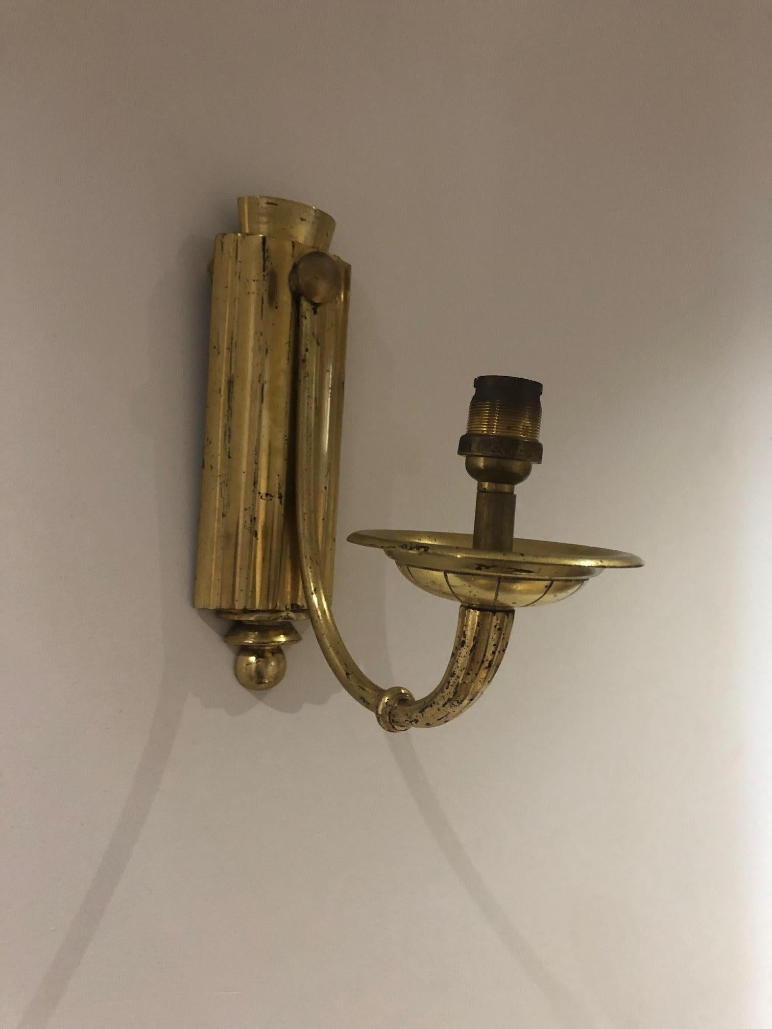 Single Arm Art Deco Brass Sconces 2