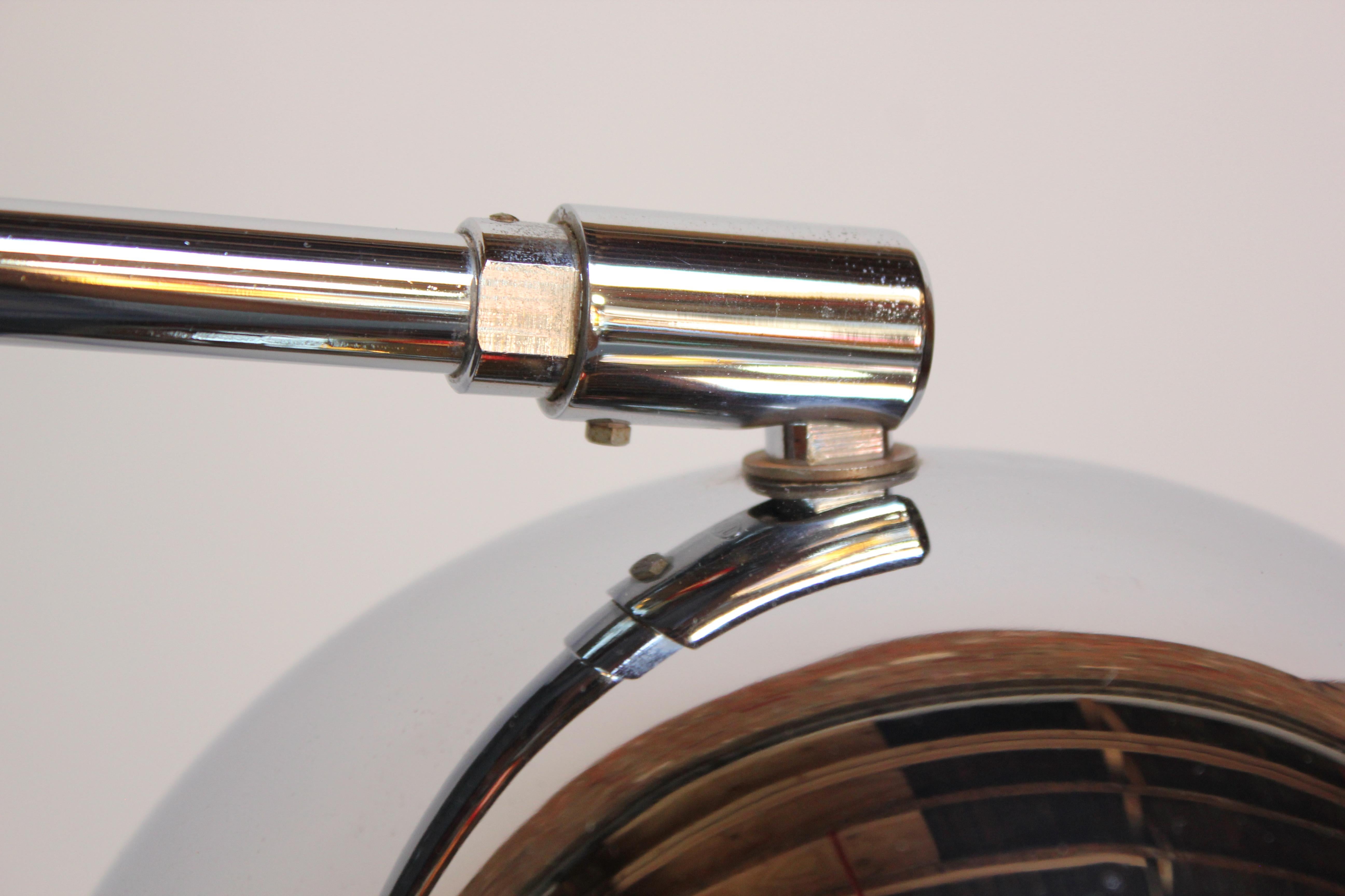Single-Arm Counterbalance Chrome Globe Floor Lamp by Arteluce For Sale 11