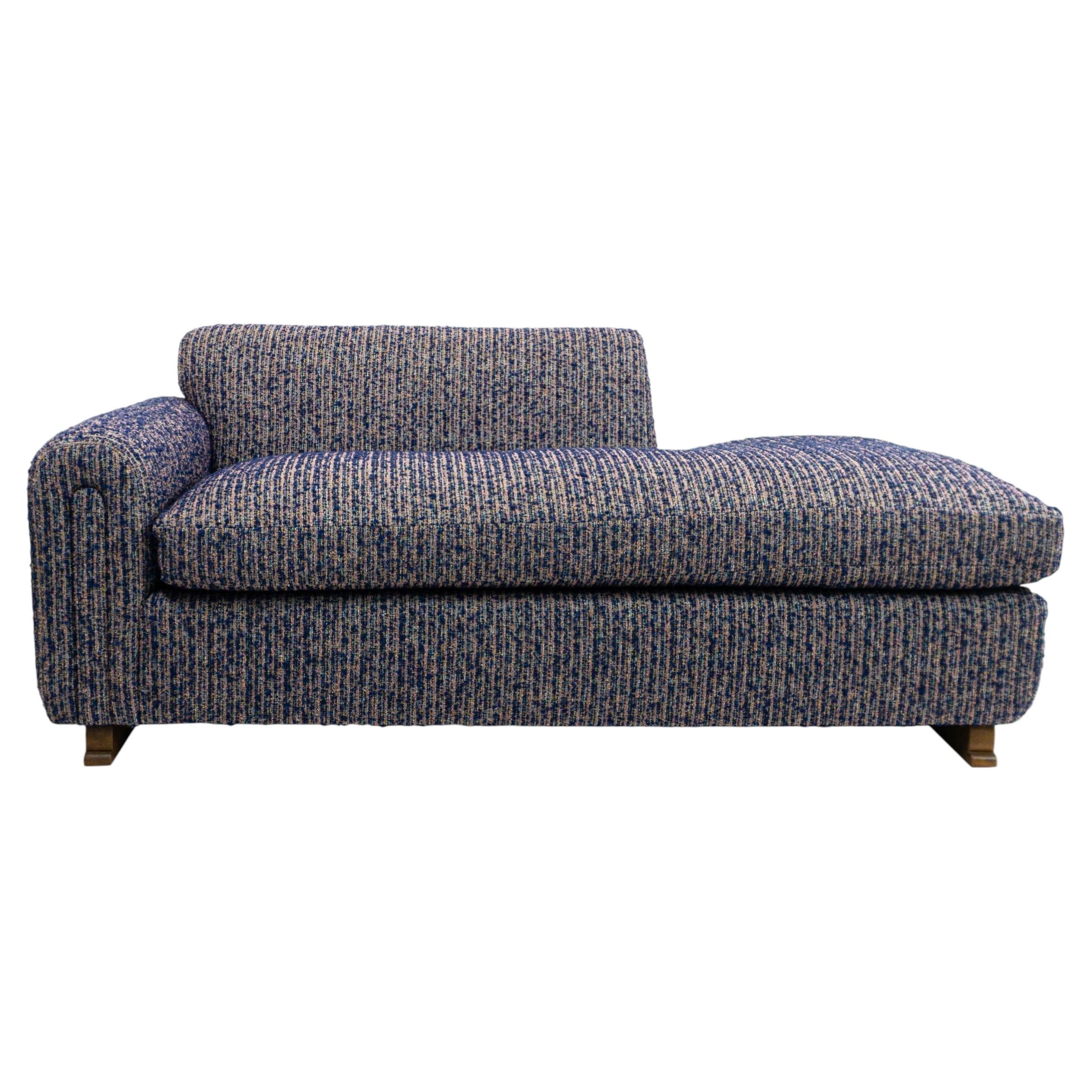 Upholstered Single Arm Daybed with Block Maple Legs COM For Sale