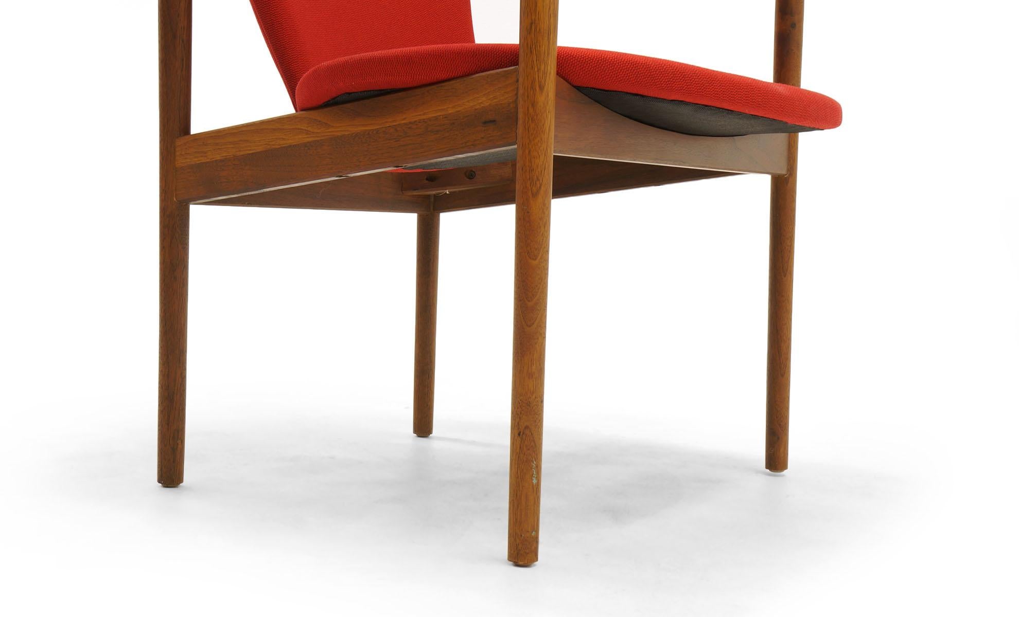 Upholstery Single Arm Lounge Chair by Adrian Pearsall, Expertly Restored, Red Knoll Fabric