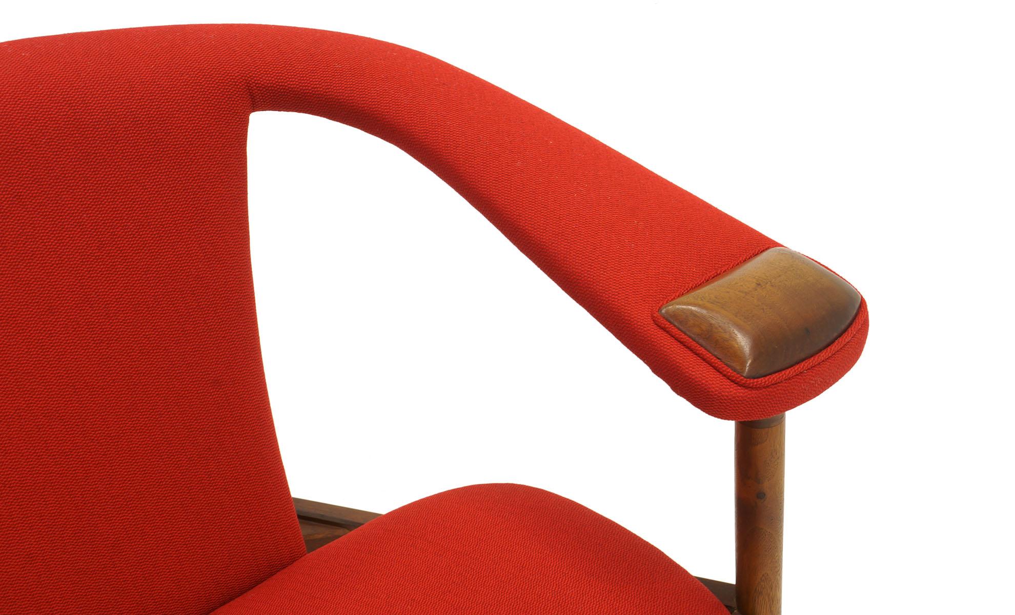 American Single Arm Lounge Chair by Adrian Pearsall, Expertly Restored, Red Knoll Fabric