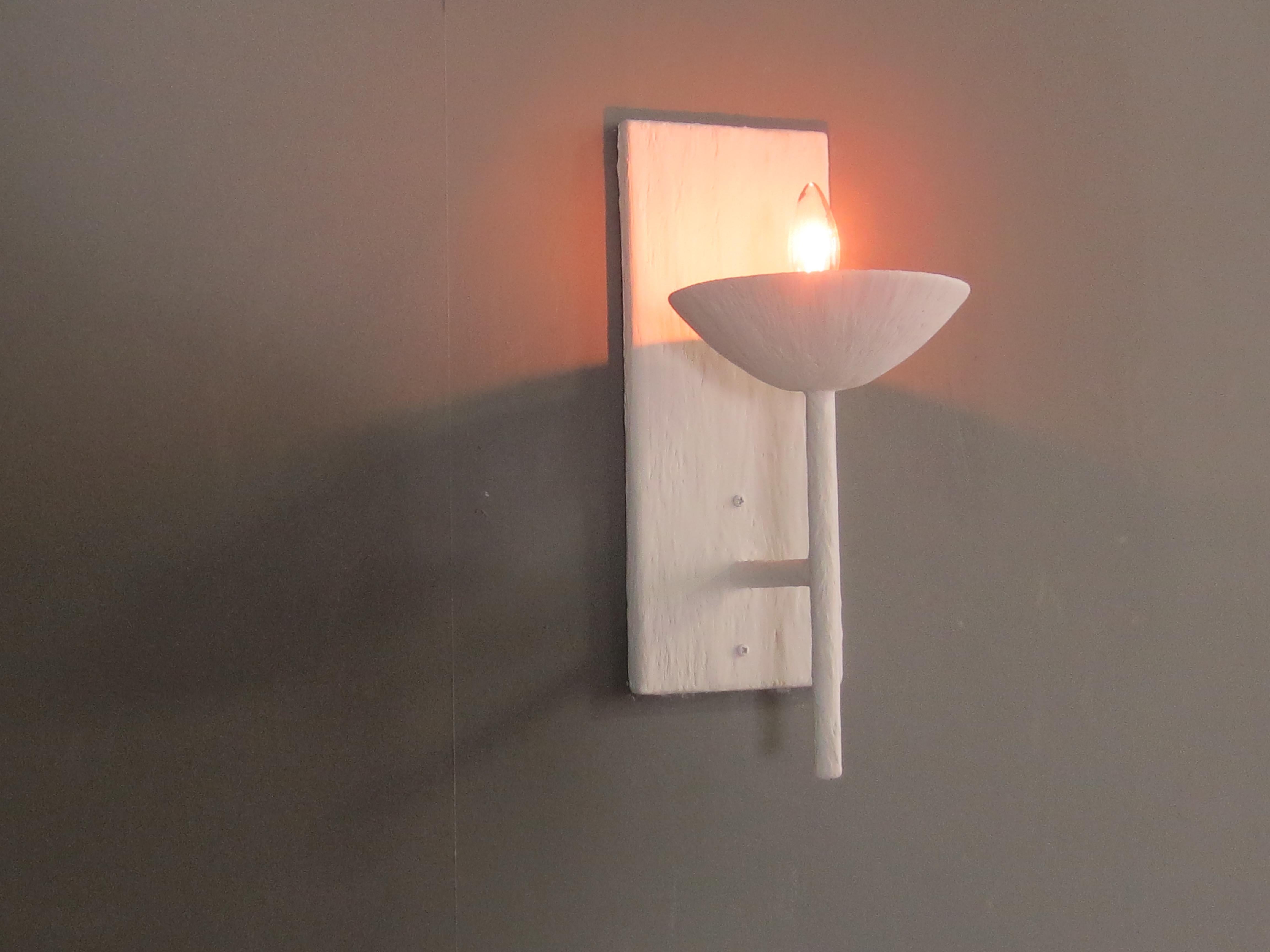 Contemporary Single Arm Plaster Sconce For Sale