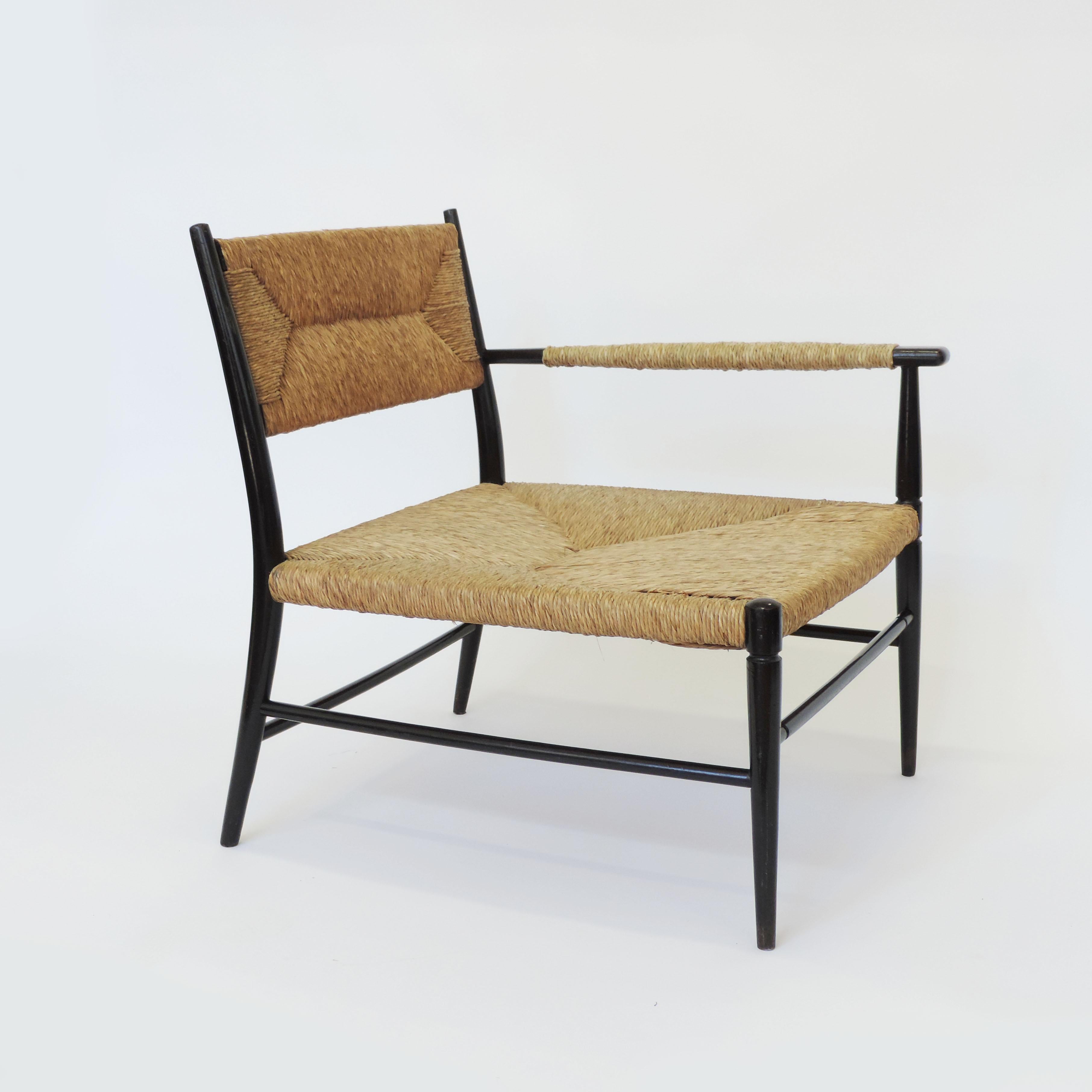 Rare Chiavarina armchair with a single armrest.
