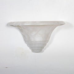 Single Art Deco inspired Spanish alabaster sconce