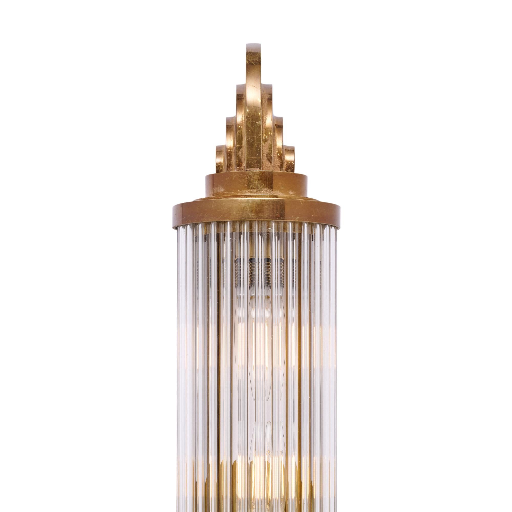 Lámpara de cristal francesa de época Art Déco simple Art Decó en venta