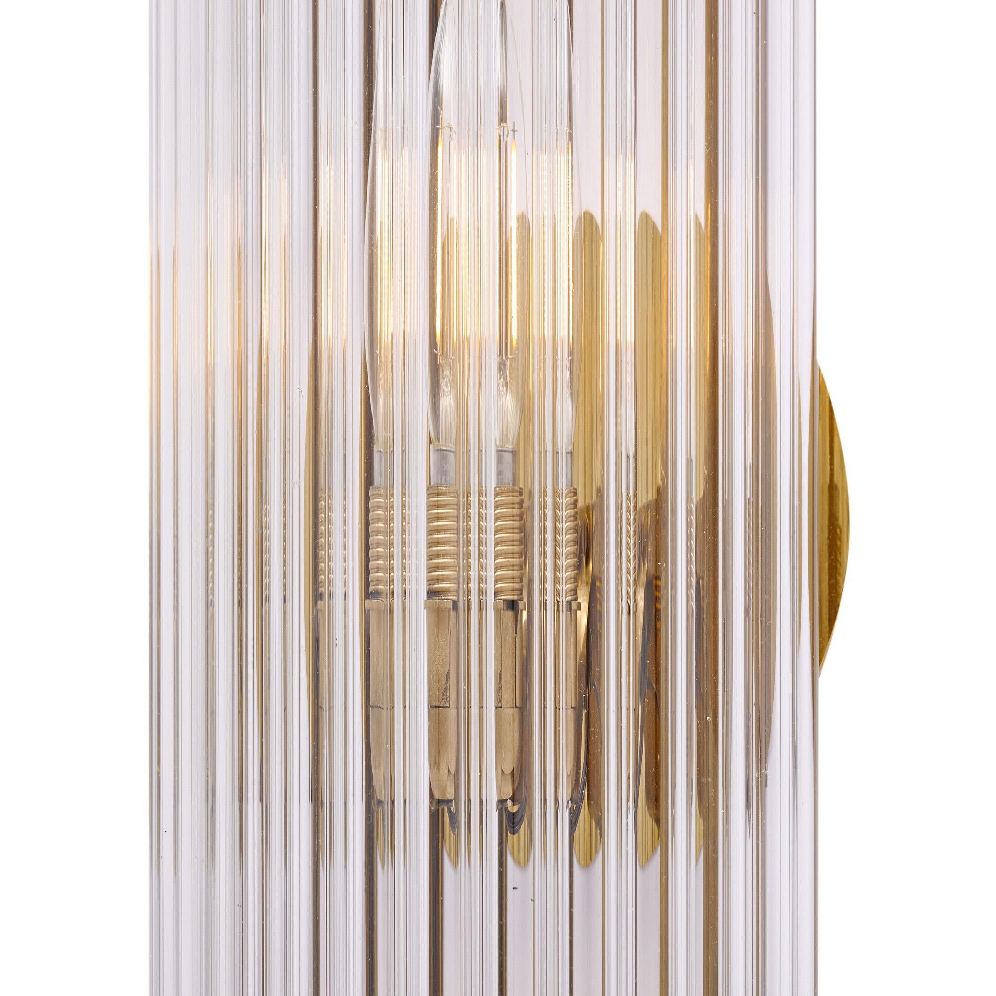 Lámpara de cristal francesa de época Art Déco simple mediados del siglo XX en venta