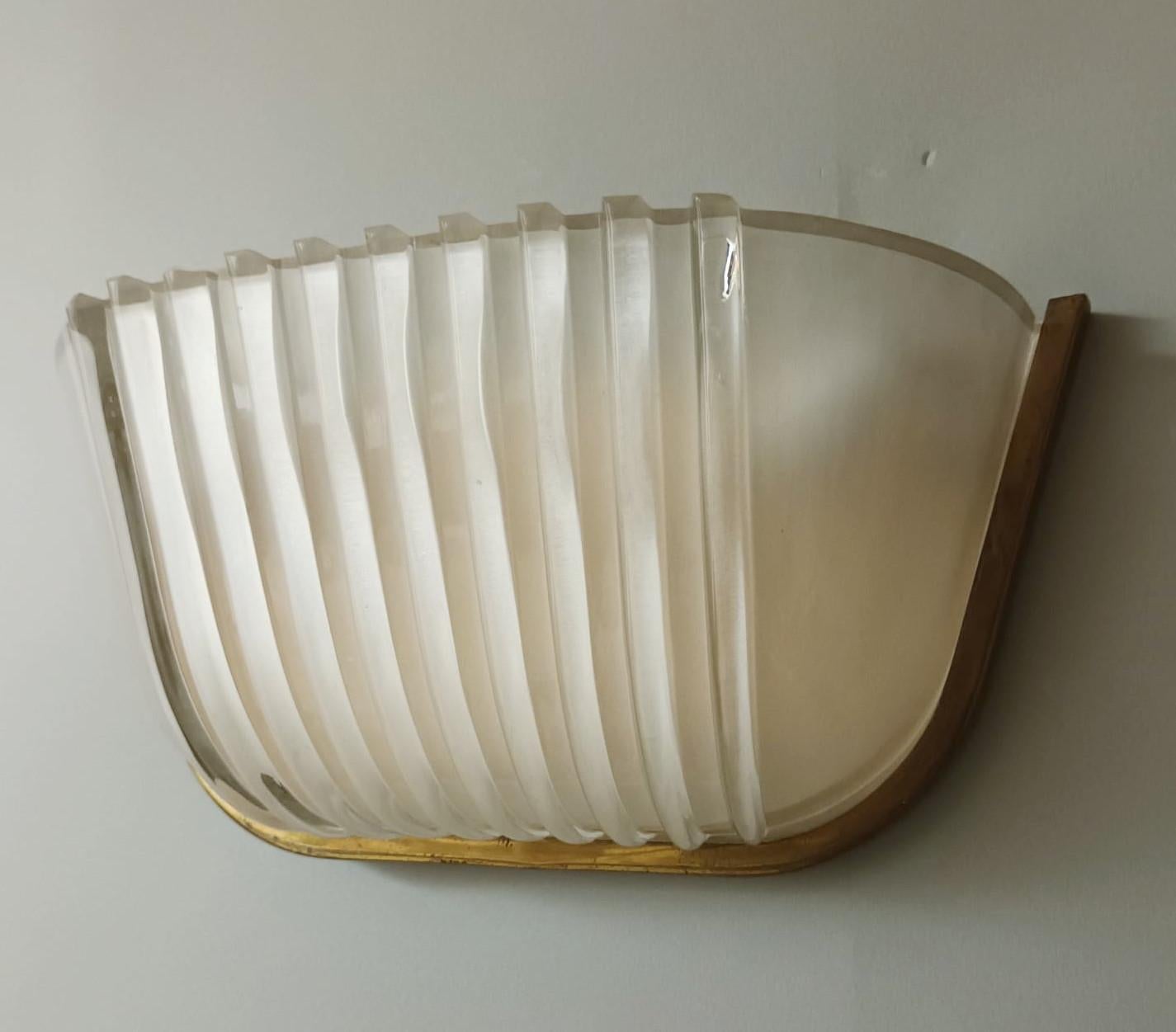Frosted Single Art Deco Sconce For Sale