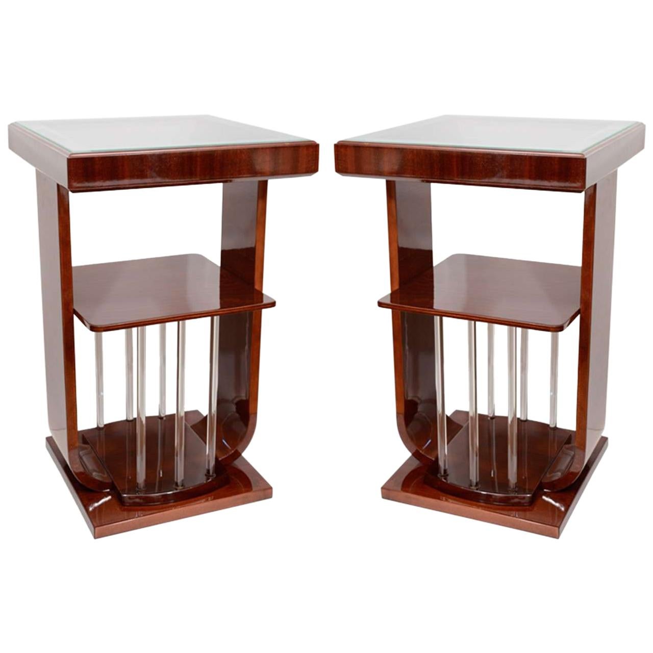 Single Art Deco Square Lamp Table For Sale
