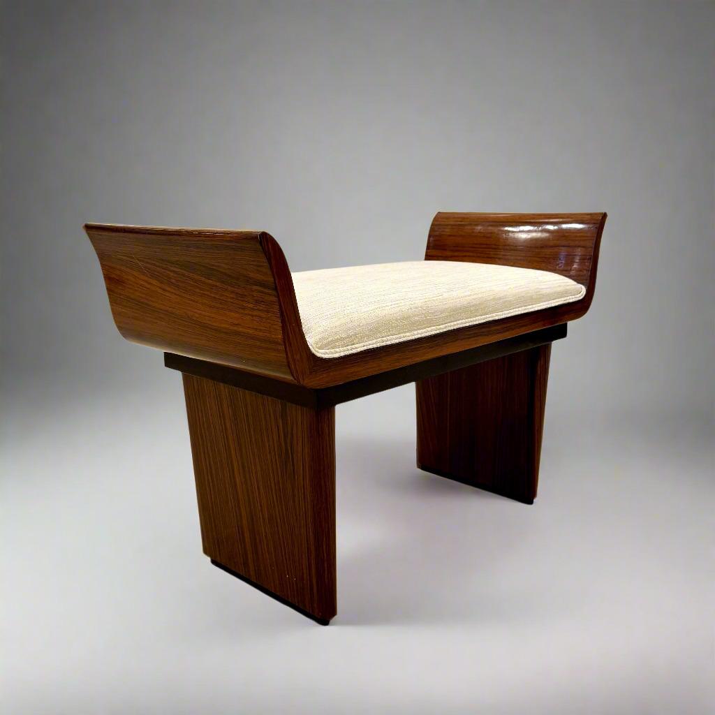 An Art Deco stool with ebonized details attributed to Gio Ponti and Emilio Lancia.