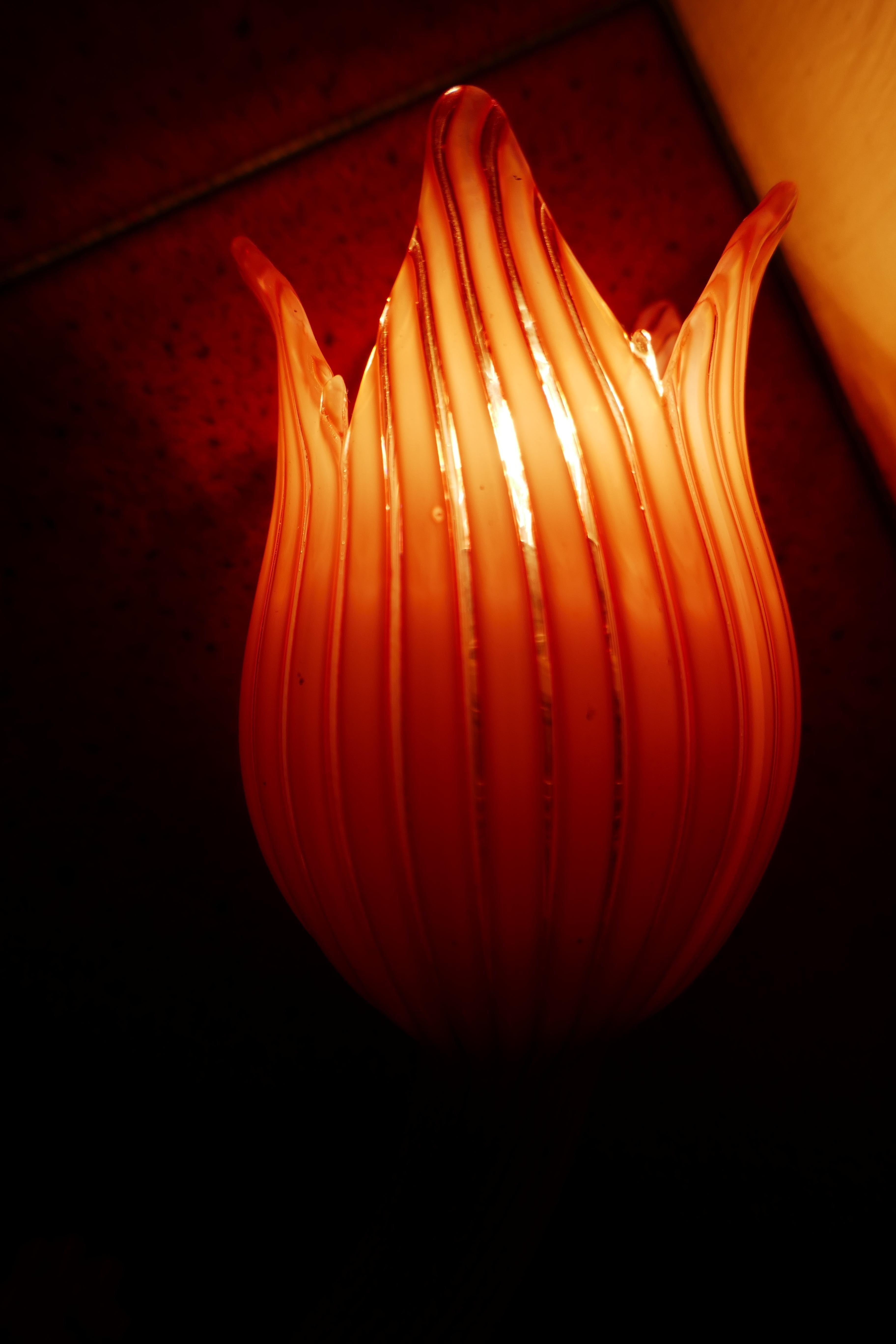 Aplique individual Art Nouveau con varillas, posible Venini Barovier o Seguso en venta 8