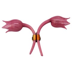 Single Art Nouveau wall light with rods, possible Venini Barovier or Seguso