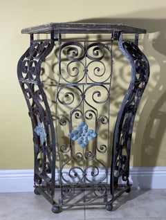 Consola Única Artística de Hierro Forjado a Mano y Azulejos de Cerámica