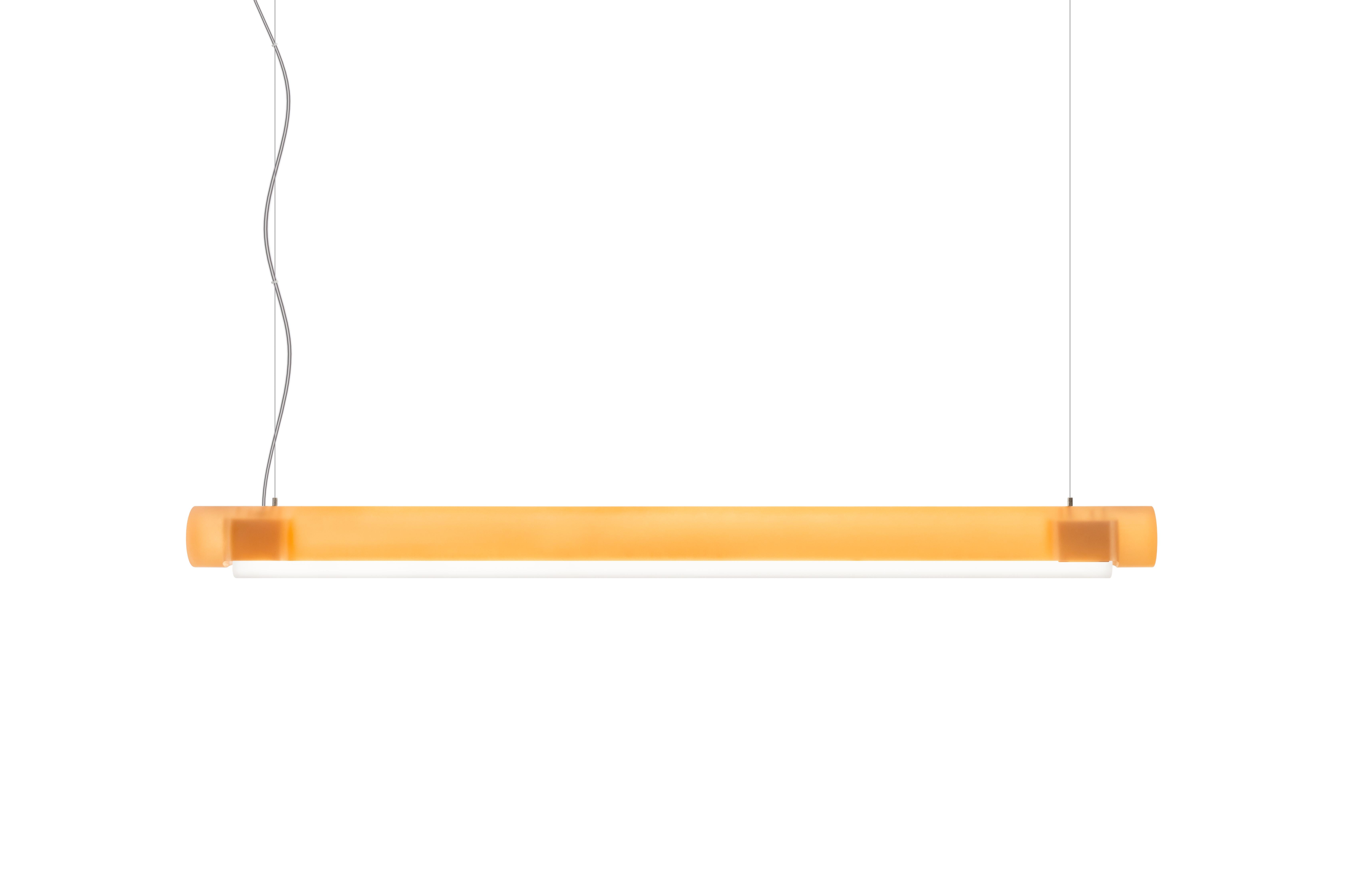 Italian Single Aura Suspension Light by Sabine Marcelis in Apricot For Sale