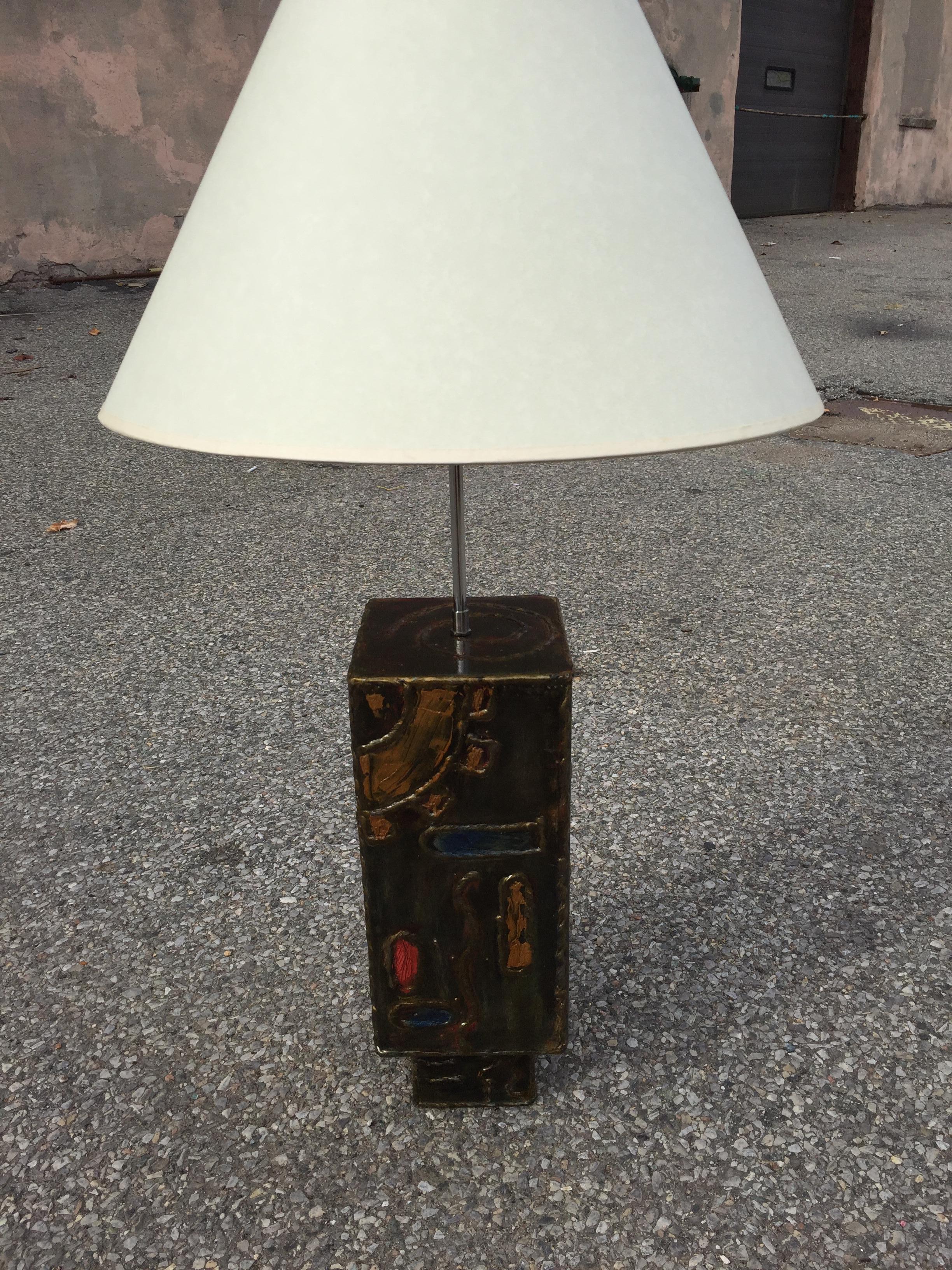 American Single Beautiful Colorful Lamps after Paul Evans For Sale