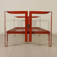 Single Bed Designed by Tobia Scarpa Lacquered Metal Vintage, Italy, 1960s