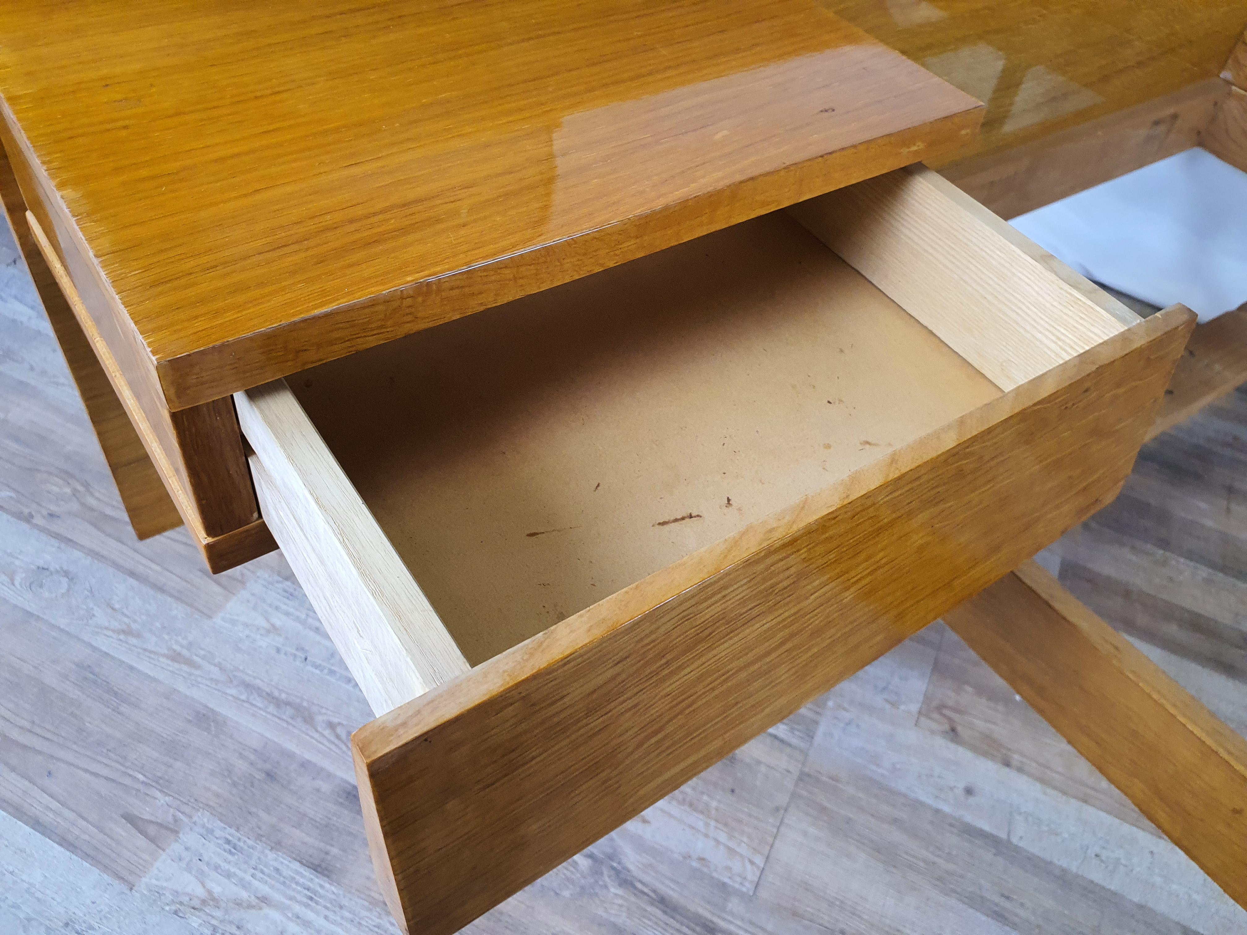 20th Century Single Bed in Beech with Drawer, 1950s