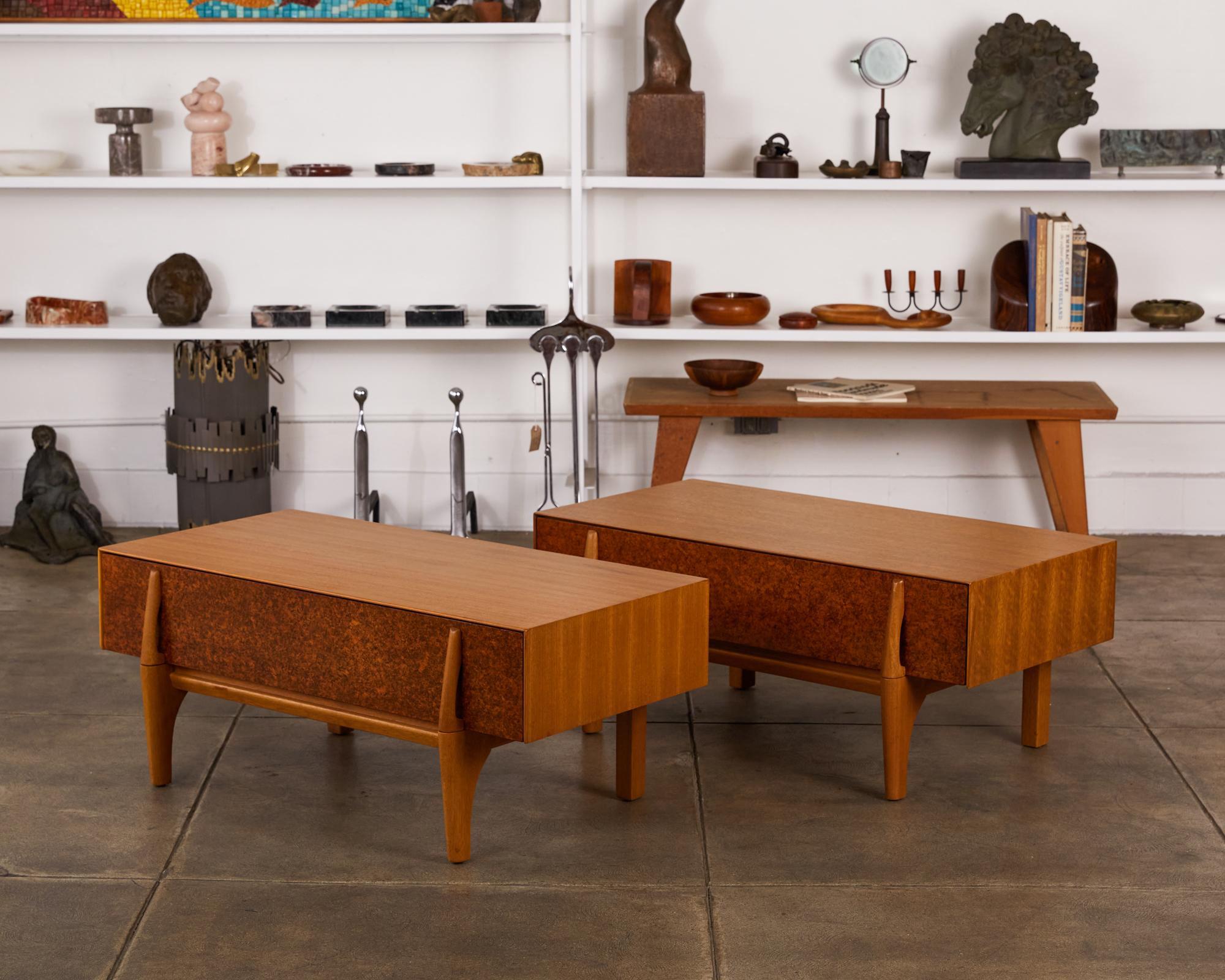 Mid-Century Modern Single Bench with Storage by John Keal for Brown Saltman