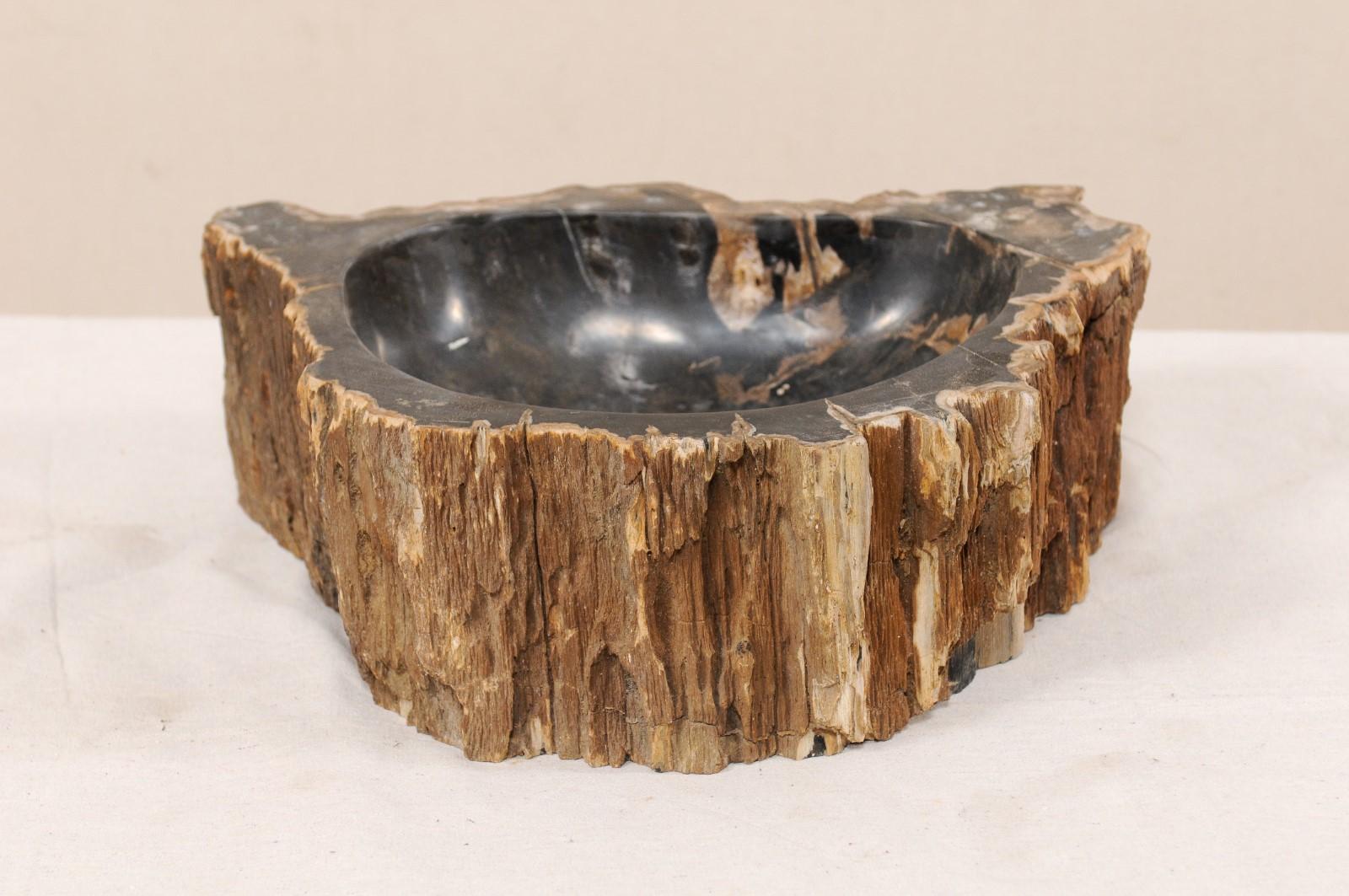 petrified wood sink bowl