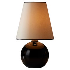 Single Black Opaline Table Lamp by Jacques Adnet