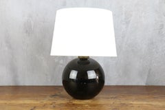 Single Black Opaline Table Lamp by Jacques Adnet, France 1940