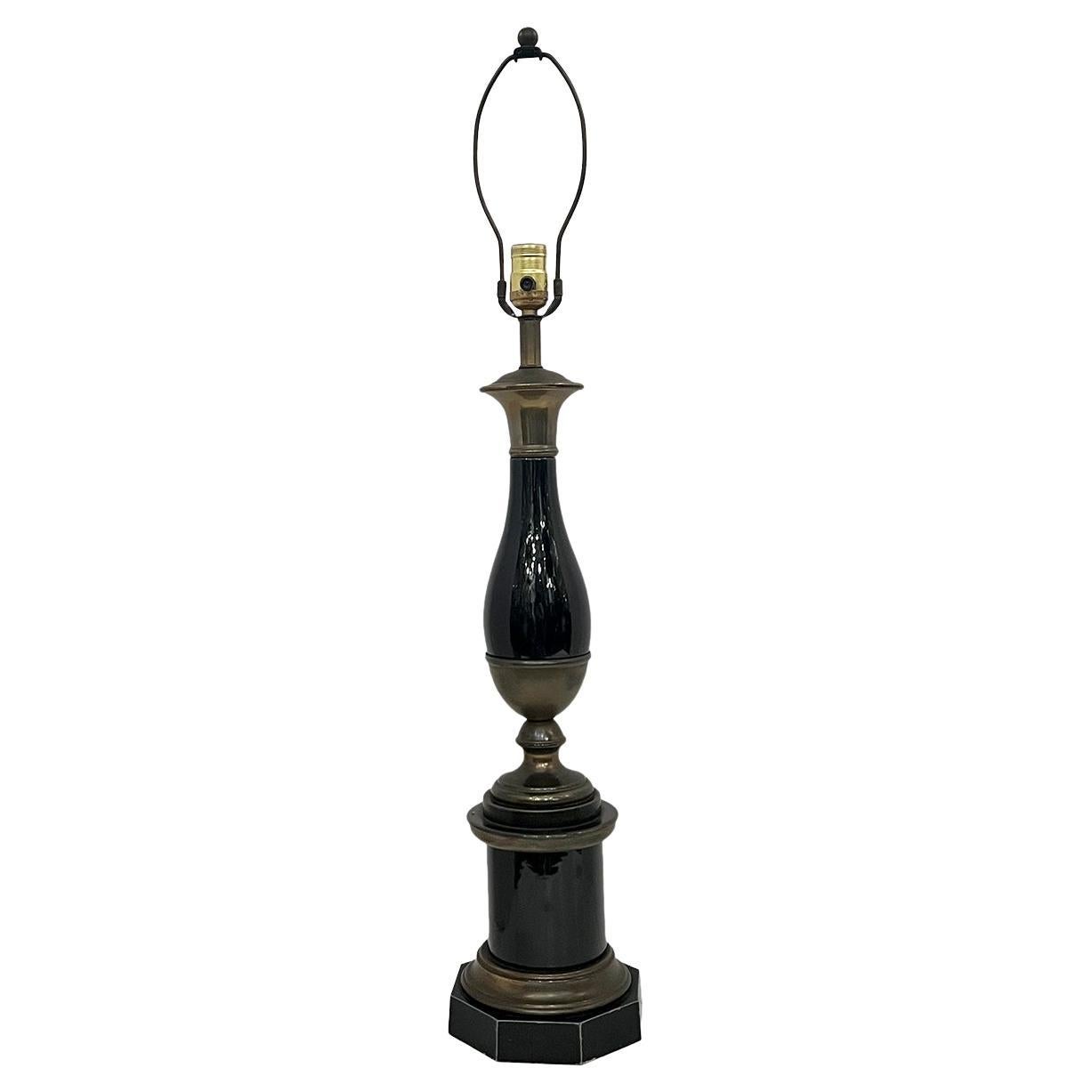 Single Black Porcelain Table Lamp