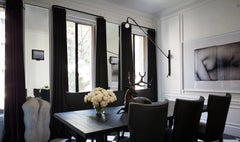 Einzelblock-Metall" Modell #145 Alabaster-Leuchter nach Art von Pierre Chareau