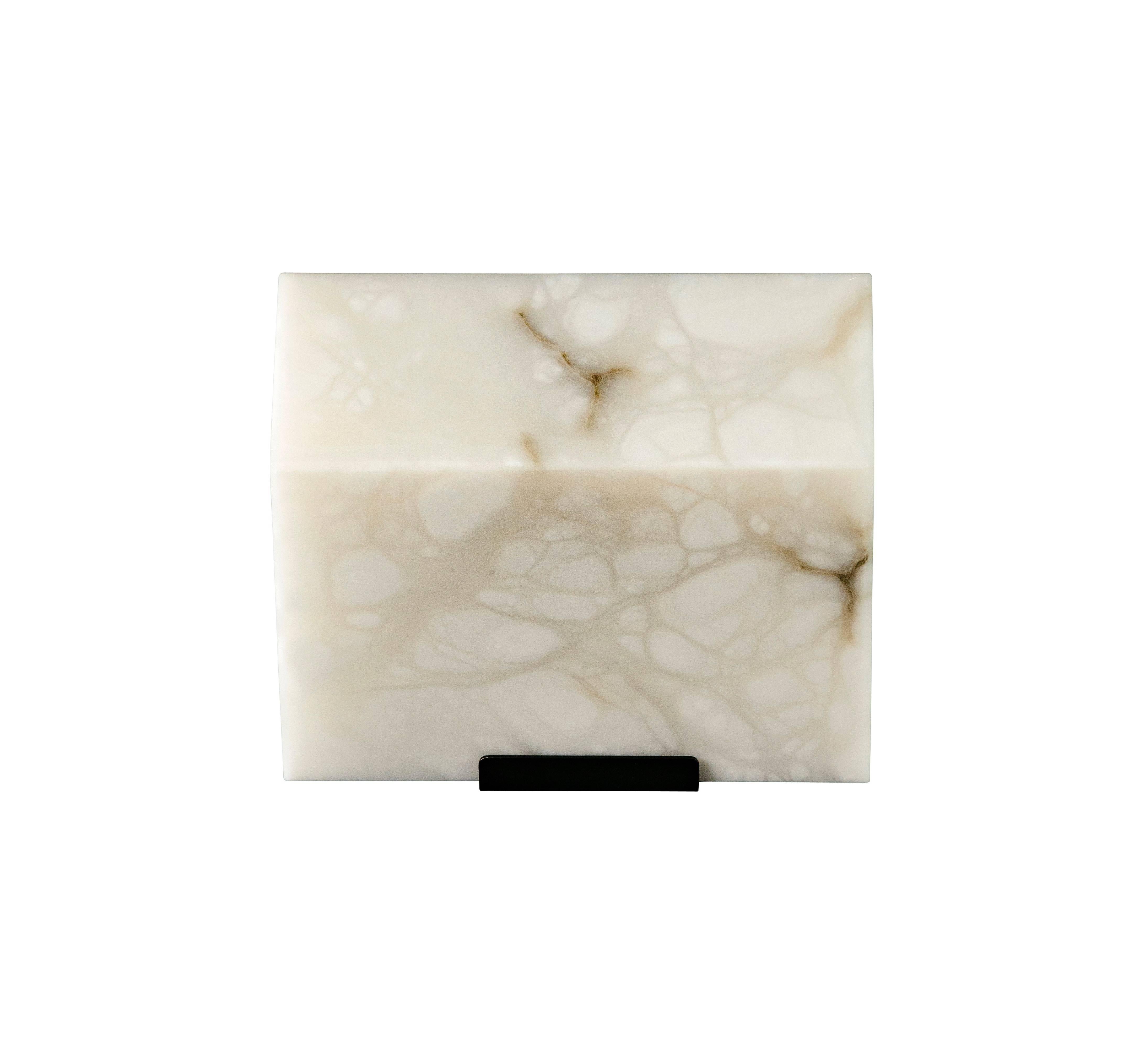 'Single Block Metal' Model #185 Alabaster Sconce in the Manner of Pierre Chareau For Sale 6