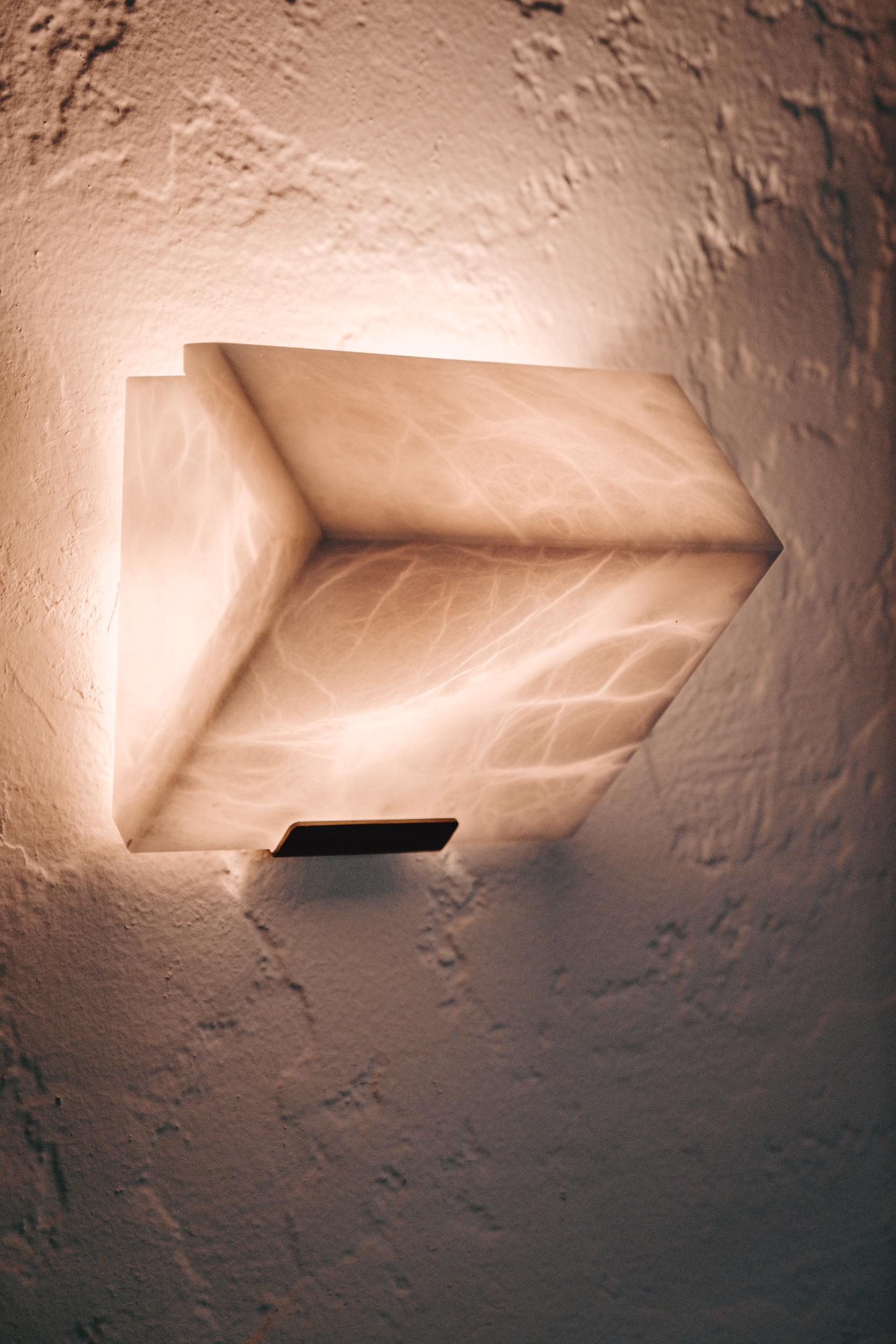 Contemporary 'Single Block' Model #185 Sconce in the Manner of Pierre Chareau For Sale
