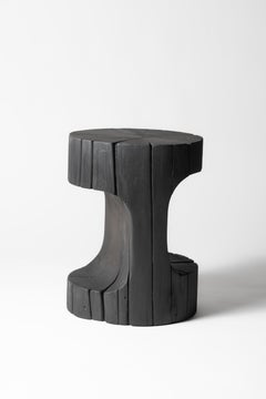 Single Block Wood Batan C Stool by Taller Batán