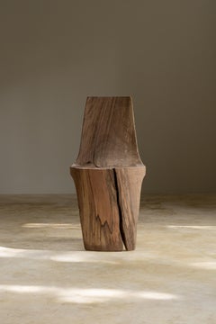 Single Block Wood Batan Dining Chair by Taller Batán