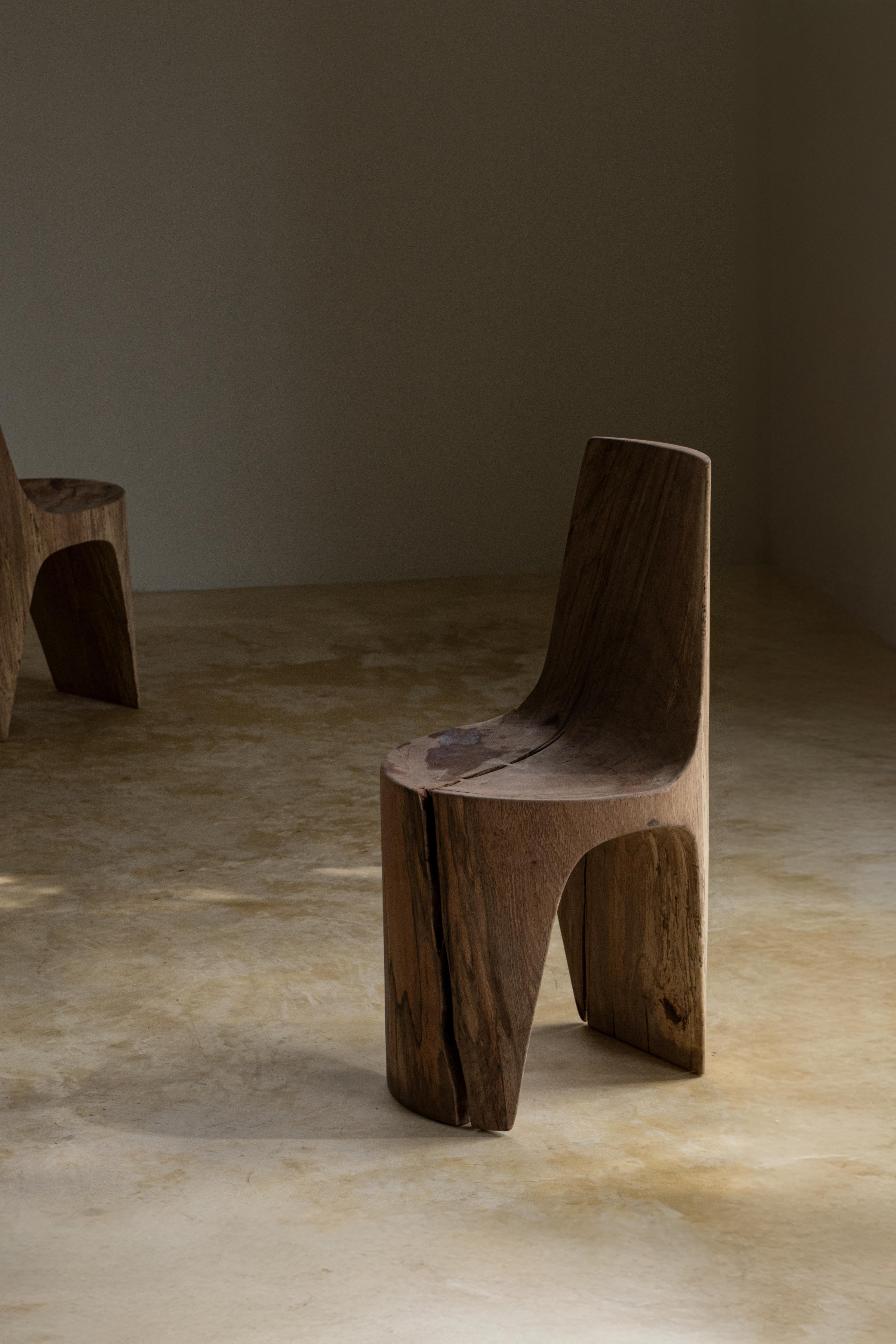 Silla de comedor Batan de madera en bloque de Sebastián Cappiello Siglo XXI y contemporáneo en venta