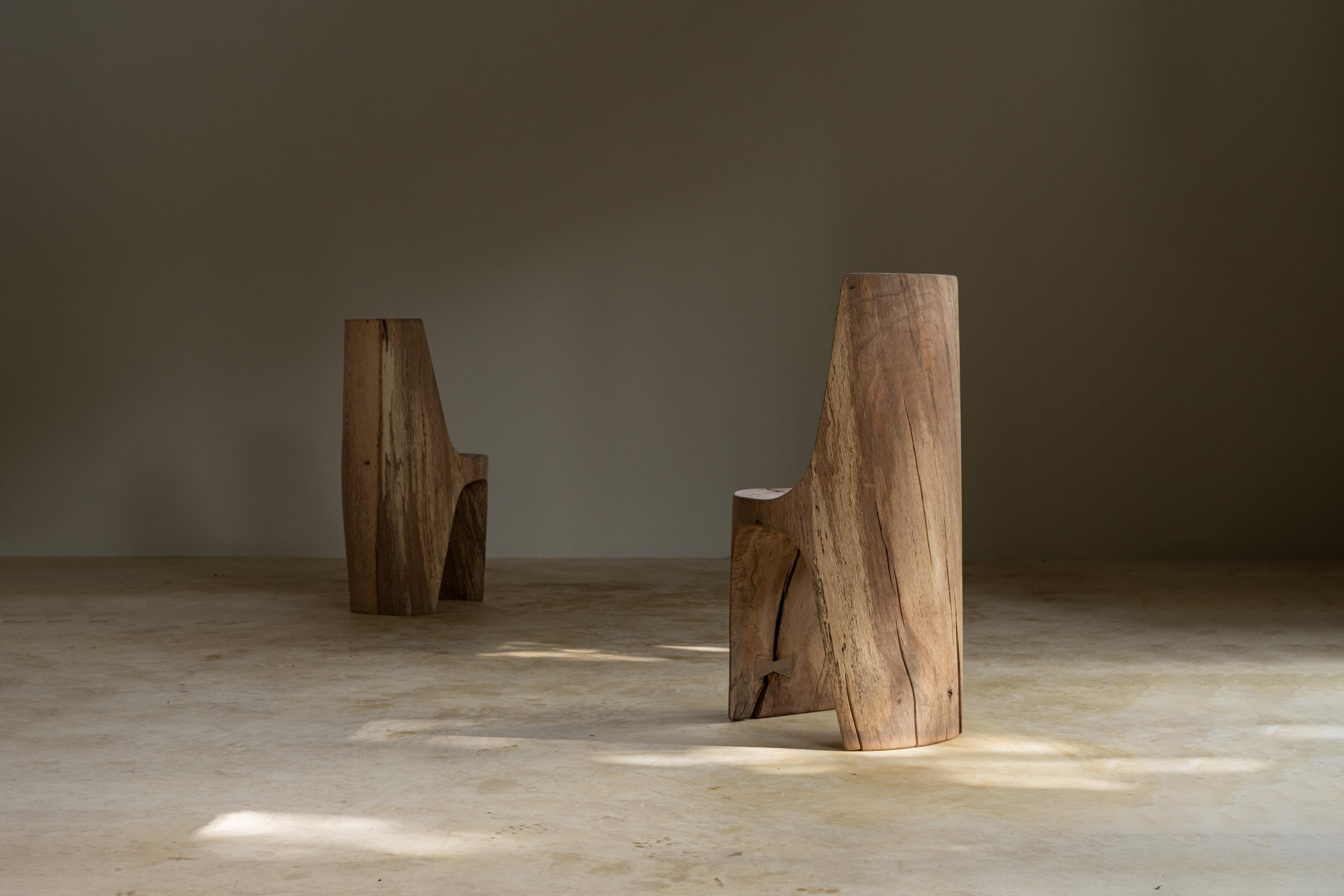 Silla de comedor Batan de madera en bloque de Sebastián Cappiello en venta 1