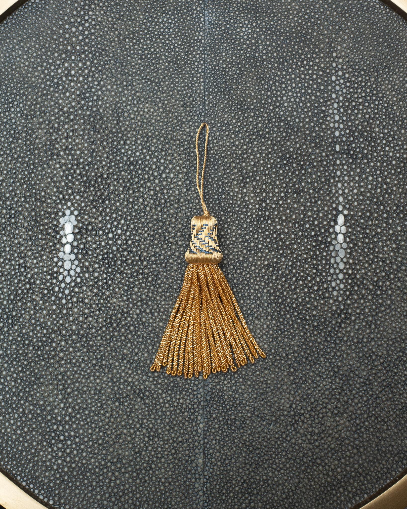 Single Blue and Gold Metallic Silk Tassel In New Condition In Toronto, ON